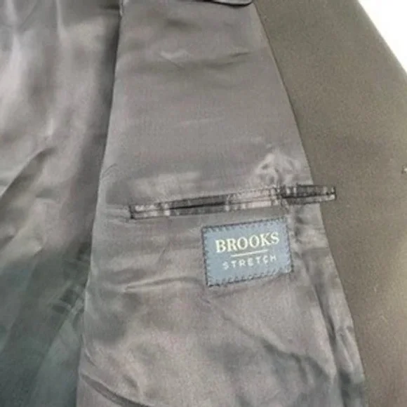 Brooks Mens 50L Blazer Jacket Suit Sport Coat Navy Blue Stretch Three Button - Picture 6 of 16